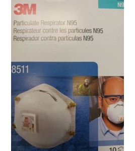 3M 8511 Particulate respirator N95 with Valve box of 10 3M 8511 Particulate respirator N95 with Valve box of 10
