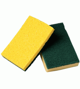 Cellulose 4" x 6" Sponge with scouring pads 6 Pieces Per Package case of 10 packages  Cellulose 4" x 6" Sponge with scouring pads 6 Pieces Per Package case of 10 packages