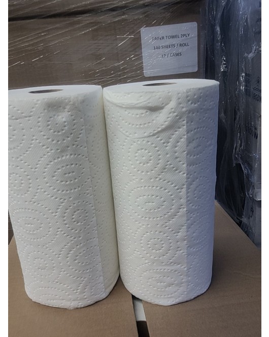 kitchen towels 12 rolls x 140 sheets 2 ply not individually wrapped 