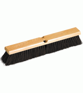 Marino: 18" Horsehair and Bassine Fill Wood Floor Broom with Handle Marino: 18" Horsehair and Bassine Fill Wood Floor Broom with Handle