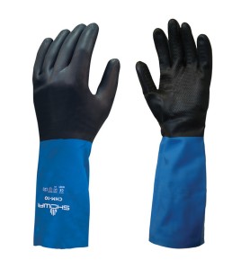 SHOWA CHM Neoprene Over Natural Rubber Latex Glove with Cotton Flock Liner SHOWA CHM Neoprene Over Natural Rubber Latex Glove with Cotton Flock Liner
