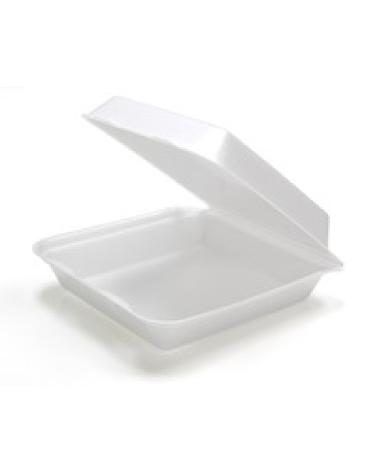 Pactiv: Foam Hinged Lid Containers White Small One Compartment 150pcs / Case