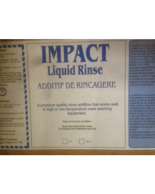 Impact Liquid dishwashing machine Rinse 4x4L Bottles 